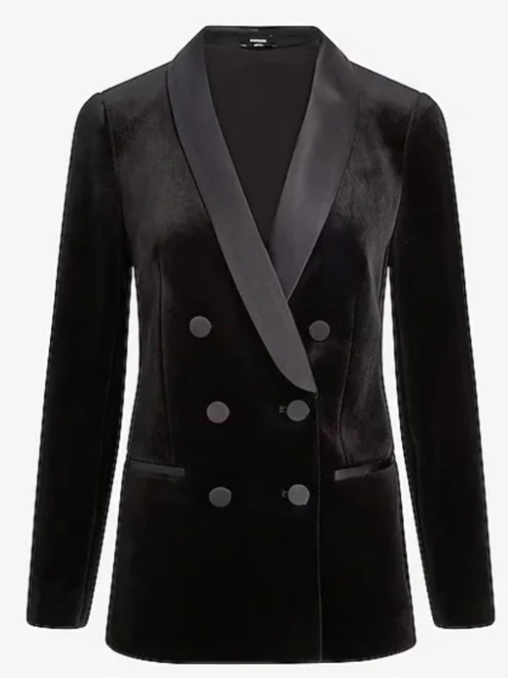 Express Double Breasted Blazer Black Size XS